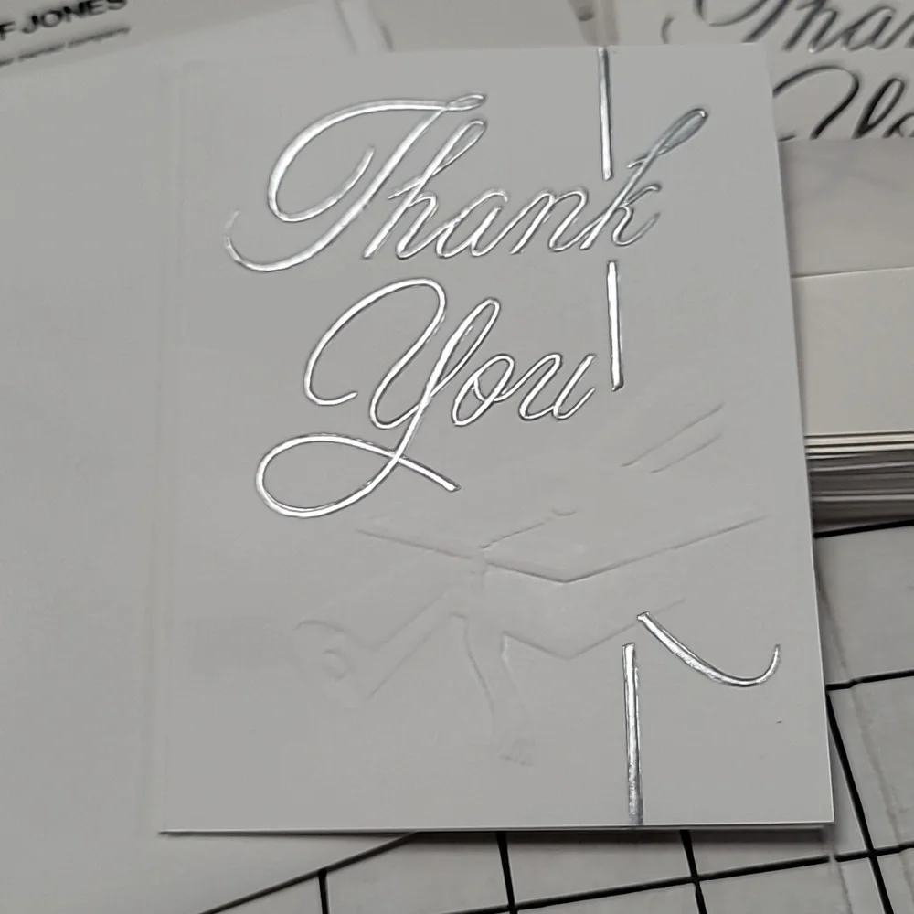 Graduation Thank You Note Cards (Silver Embossed) w/Envelopes NIB (15+addt'l 2 )